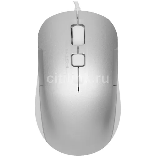 Мышь проводная A4TECH Fstyler FM26S, оптическая, USB, 1600dpi, серебристый и белый [fm26s usb (icy white)]