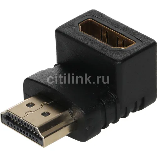 Адаптер аудио-видео 90 Deg, HDMI (m) (Г-образный) - HDMI (f) (Г-образный), ver 1.4
