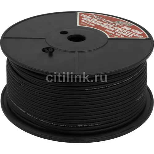 Кабель акустический PREMIER LCM-16 BK, медный, 100м, черный [28-160 100]