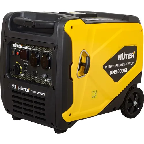 Бензиновый генератор Huter DN5000Si, 220/12 В, 4.5кВт, на колёсах [64/10/9]
