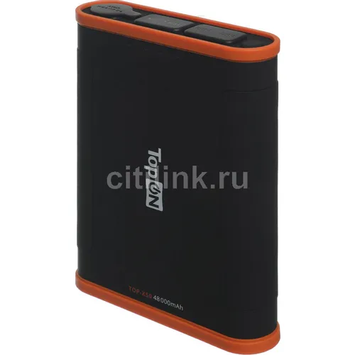 Внешний аккумулятор (Power Bank) TopON TOP-X50, 48000мAч, черный/оранжевый [103001]