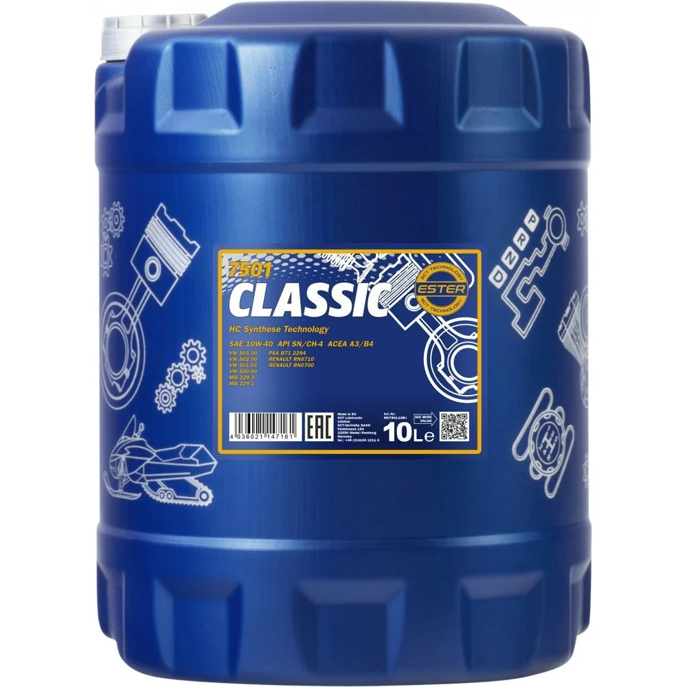 Полусинтетическое моторное масло MANNOL CLASSIC 10W40 1279