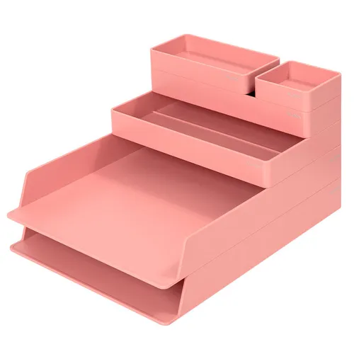 Органайзер настольный Deli Nusign ENS001pink, пластик, розовый
