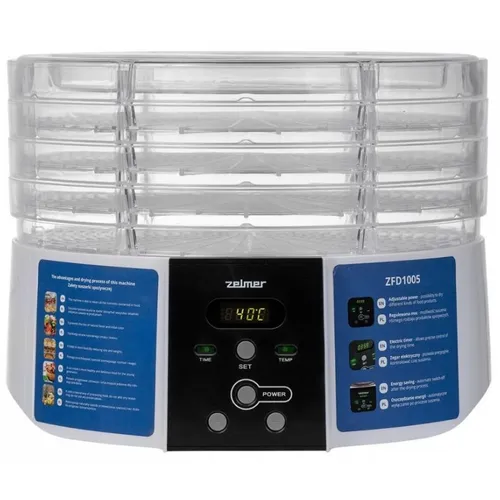 Сушилка для овощей и фруктов Zelmer ZFD1005, белый, 4 поддона