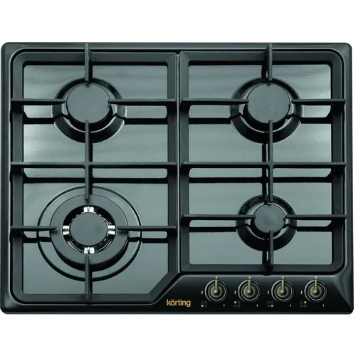 Газовая варочная панель Korting HG630CTSN, 4 конфорки, эмалированная сталь, черный