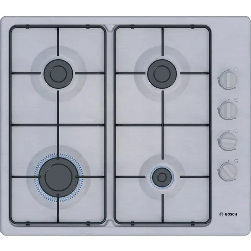 Газовая варочная панель Bosch PBP6C5K80O, 4 конфорки, нержавеющая сталь, серый