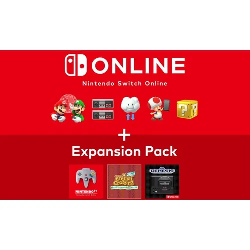 Подписка Nintendo Switch Online+ Expansion Pack Семейное членство EU, на 1 год, регион: Европа