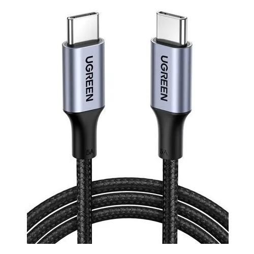 Кабель UGREEN US316, USB Type-C (m) - USB Type-C (m), 1м, 5A, черный [70427]