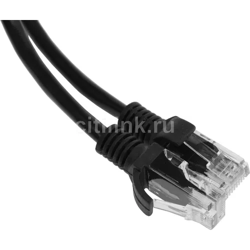 Патч-корд PREMIER PP12-0.5M/BK литой (molded), UTP, кат.5E, 0.5м, 4 пары, 26AWG, алюминий омедненный, многожильный, черный