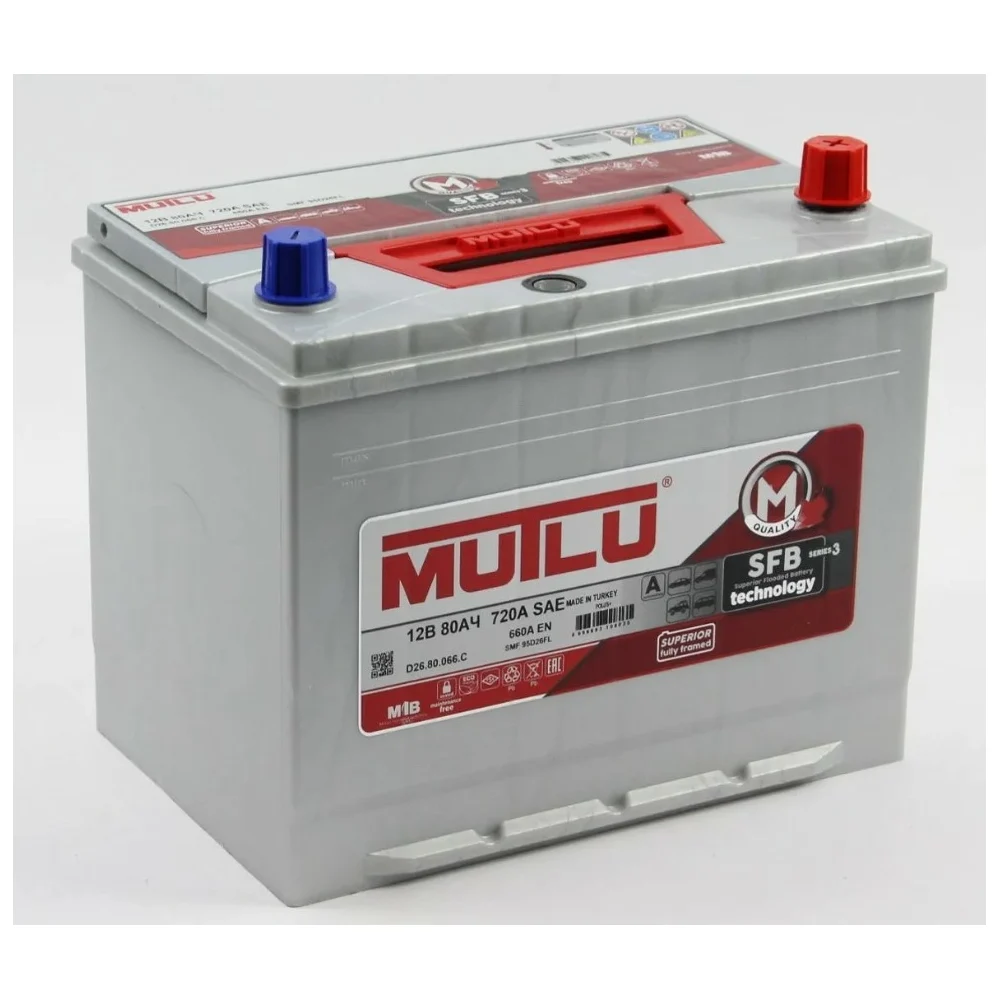 Аккумулятор Mutlu SFB M3 6СТ-80.0 95D26FL D26.80.066.C