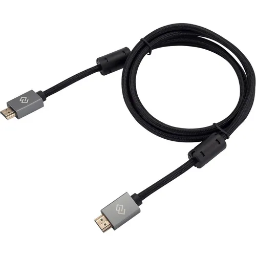 Кабель аудио-видео Digma HDMI (m) - HDMI (m), ver 2.0, 1.5м, GOLD, ф/фильтр, черный [d-hdmi-2ff-v2.0-1.5m]