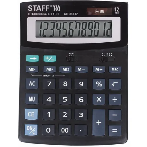 Калькулятор STAFF STF-888, 12-разрядный, черный