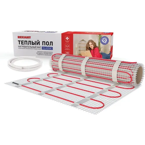 Мат нагревательный Rexant Classic 9м2 18м 1350Вт белый (51-0516-2)