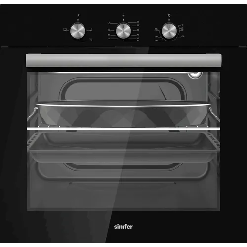 Духовой шкаф электрический Simfer B6EB14025, 60л, дверца с 2 стеклами, черный