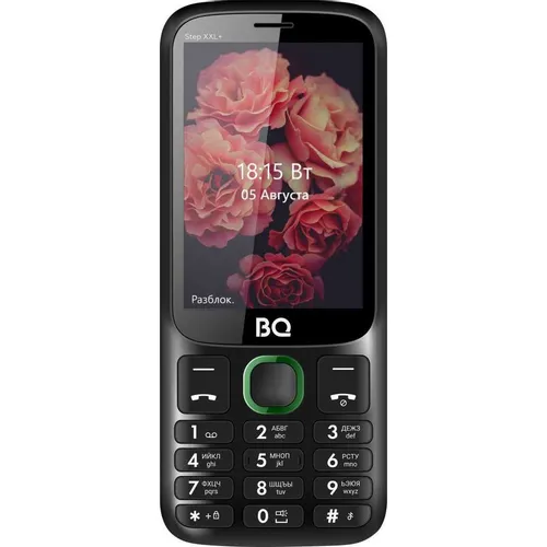 Сотовый телефон BQ Step XXL+ 3590, черный/зеленый