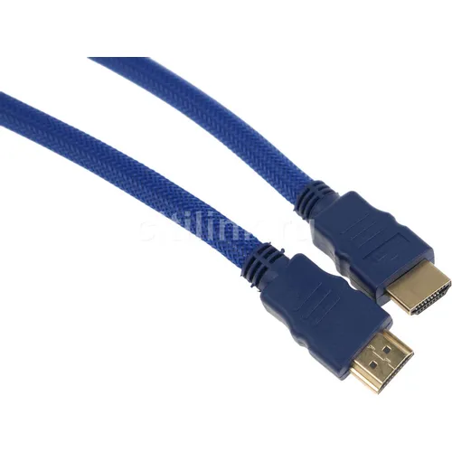 Кабель аудио-видео HDMI (m) - HDMI (m), ver 1.4, 10м, GOLD, ф/фильтр, синий
