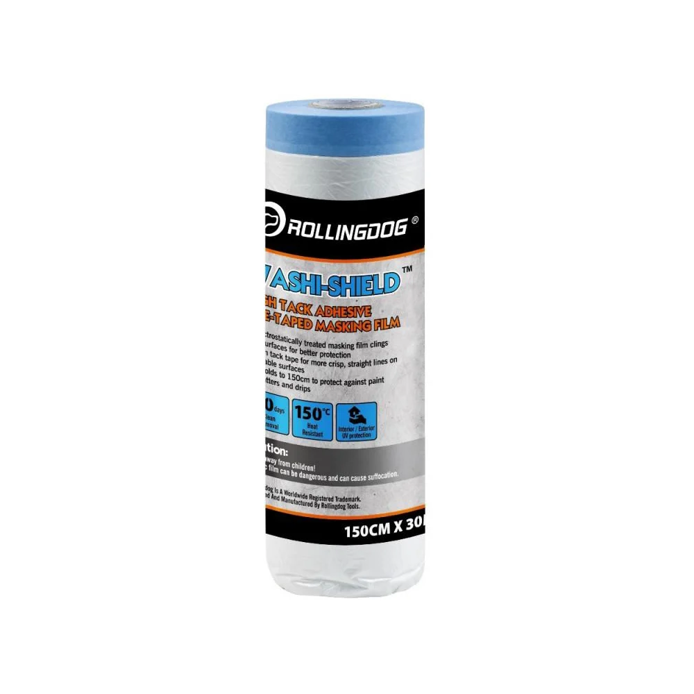 Укрывное полотно Rollingdog на малярной ленте WASHI-SHIELD 30 м x 150 см 81450