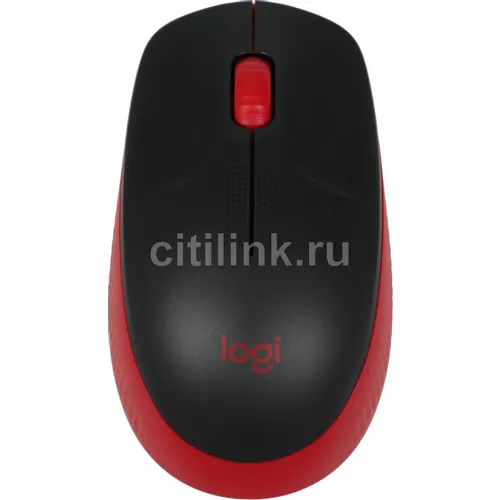 Мышь беспроводная Logitech M190, радио, оптическая, USB, 1000dpi, черный и красный [910-005908]