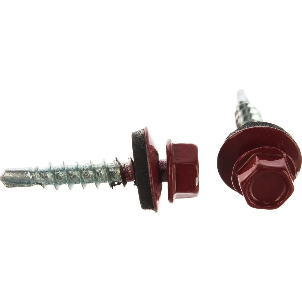 Кровельный саморез Стройметиз 4,8х28 RAL3003 красный рубин (300 шт.) 2120016