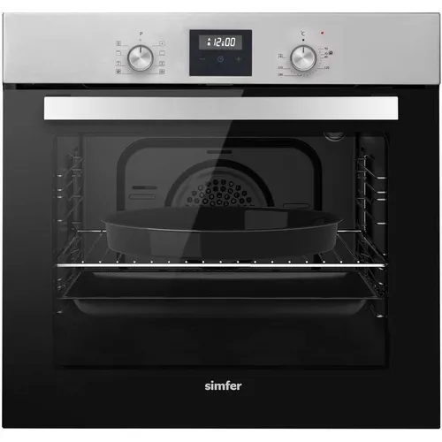 Духовой шкаф электрический Simfer B6EM59070, 58л, дверца с 2 стеклами, нержавеющая сталь