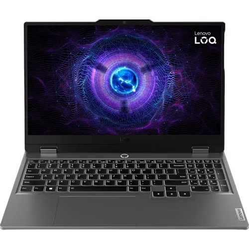 Ноутбук игровой Lenovo LOQ 15IRX9, 15.6", 2023, IPS, Intel Core i5 13450HX 2.4ГГц, 10-ядерный, 16ГБ DDR5, 512ГБ SSD, NVIDIA GeForce RTX 3050 для ноутбуков - 6 ГБ, TGP 95Вт, без операционной системы, серый [83dv0073ps]