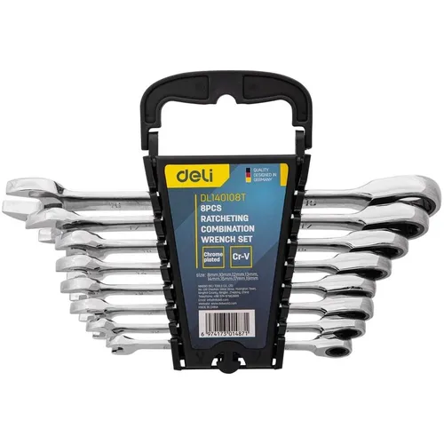 Набор ключей Deli DL140108T, трещоточный