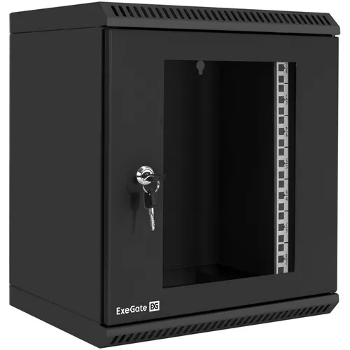 Шкаф коммутационный EXEGATE EC-WM-9U.280.G EX298626RUS настенный, стеклянная передняя дверь, 9U, 350x420x280 мм