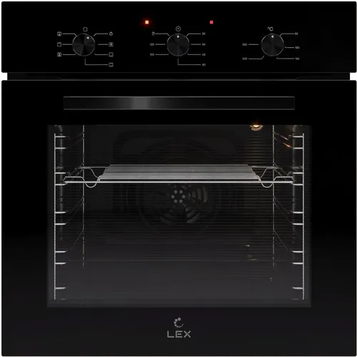 Духовой шкаф электрический LEX EDM 073 BBL, 60л, дверца с 3 стеклами, черный