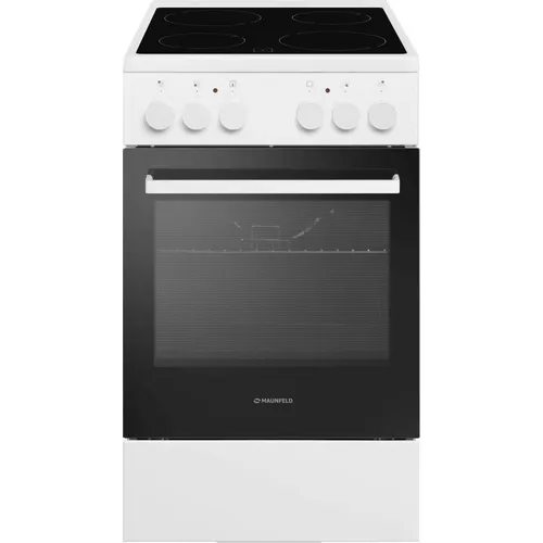 Электрическая плита MAUNFELD MEC55CW07, стеклокерамика, без крышки, белый [ка-00018152]