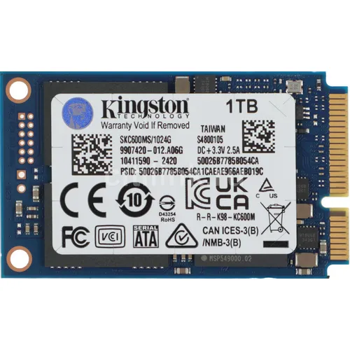 SSD накопитель Kingston KC600 SKC600MS/1024G 1ТБ, mSATA, mSATA, mSATA