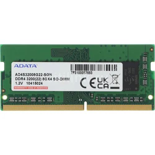 Оперативная память A-Data AD4S32008G22-SGN DDR4 - 1x 8ГБ 3200МГц, для ноутбуков (SO-DIMM), Ret
