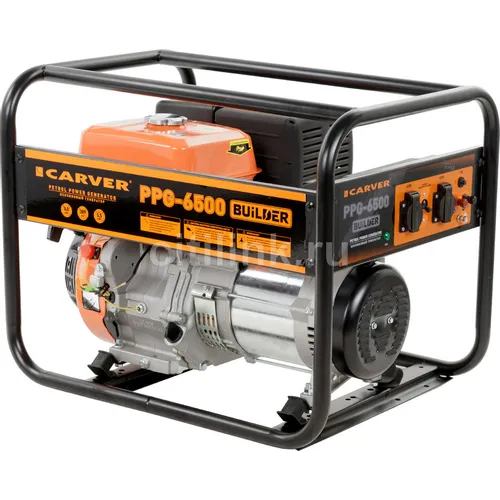 Бензиновый генератор CARVER PPG-6500 Builder, 220/12 В, 5.5кВт [01.020.00019]