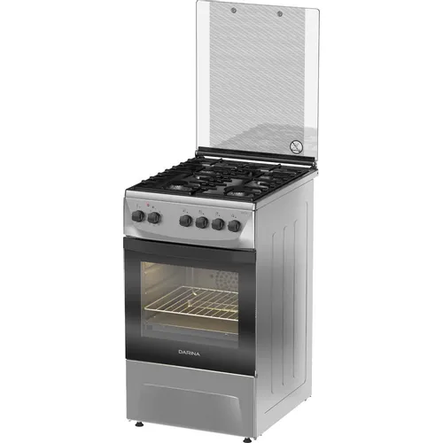 Газовая плита Darina 1D1 КМ 241 311 X, электрическая духовка, стеклянная крышка, чугун, нержавеющая сталь и черный