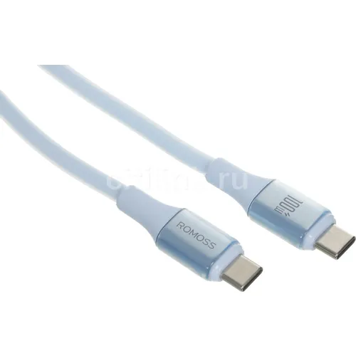 Кабель Romoss CB3241, USB Type-C (m) - USB Type-C (m), 1.2м, голубой