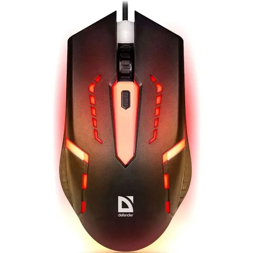 Мышь проводная Defender Flash MB-600L, игровая, оптическая, USB, 1200dpi, черный [52600]