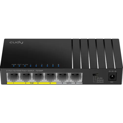 Коммутатор CUDY FS106P, неуправляемый