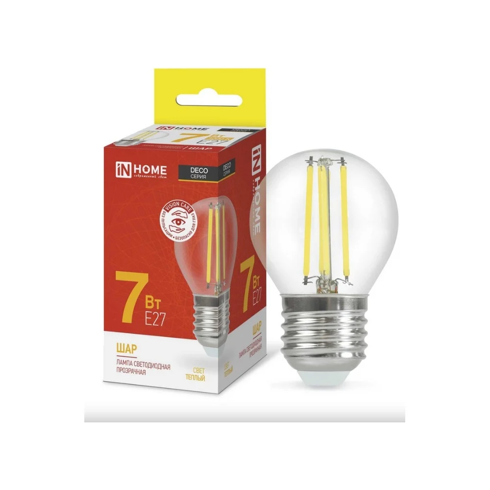 Светодиодная лампа IN HOME LED-ШАР-deco 4690612016320