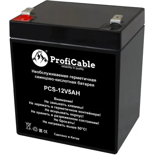 Аккумуляторная батарея PROFICABLE PCS-12V5AH для ИБП, 12В, 5Ач