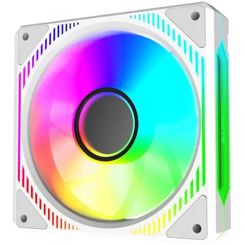 Вентилятор ALSEYE Mirror-W-P 120мм, 4-pin, 2000об/мин, 13.5 - 35.2 дБ, RGB, белый, Ret