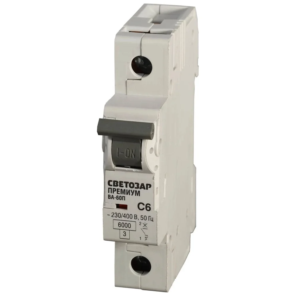 Автомат СВЕТОЗАР Премиум 1п, C, 40A, 6кА, 230/400В SV-49021-40-C
