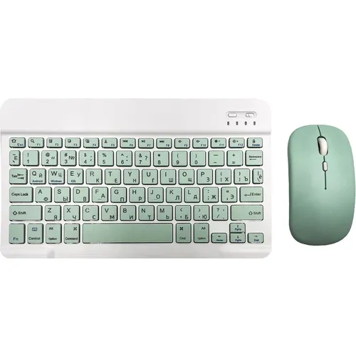 Клавиатура PALMEXX PMPKIT01-MNT, беспроводная, USB, Bluetooth/Радиоканал, механическая, с гравировкой, зеленый/белый