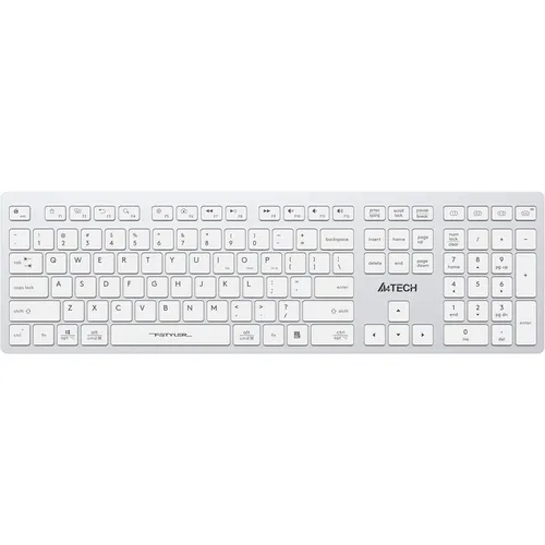 Клавиатура A4TECH Fstyler FBX50C, беспроводная, USB, Bluetooth/Радиоканал, ножничная, белый [fbx50c white]