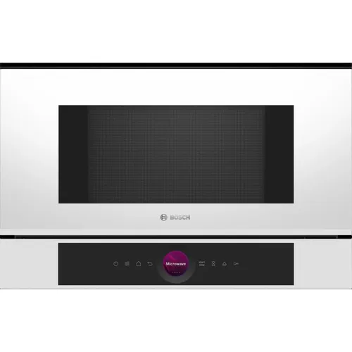 Встраиваемая микроволновая печь Bosch Serie 8 BFL7221W1, 21л, 900Вт, белый