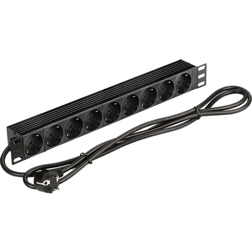 Блок распределения питания LanMaster NM-PD16A-9XSH-2.0, горизонт.размещ., SchukoХ9, Тип вход. тока 16A, 2м