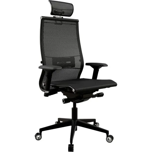 Кресло МЕТТА Samurai Black Edition new, сетка, до 150кг, синхромеханизм, регулируемые 4D подлокотники, черный/черный