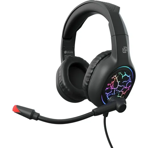 Гарнитура игровая Oklick HS-L930G SNORTER, для компьютера, мониторные, проводные, черный [1192375]