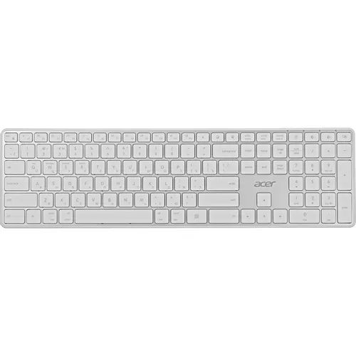Клавиатура Acer OKR301, беспроводная, USB, Bluetooth/Радиоканал, ножничная, белый/серебристый [zl.kbdee.015]