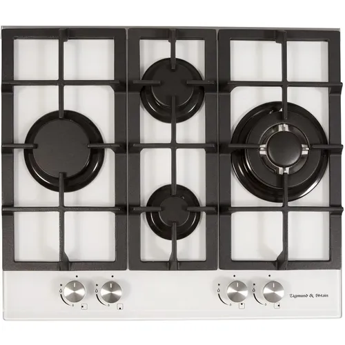 Газовая варочная панель ZIGMUND & SHTAIN Style MN 114.61 W, 4 конфорки, закаленное стекло, белый