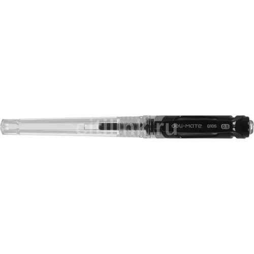 Deli Mate EQ10520 корп.прозрачный d=0.5мм чернила черный сменный стержень резин. манжета 12 шт./кор.