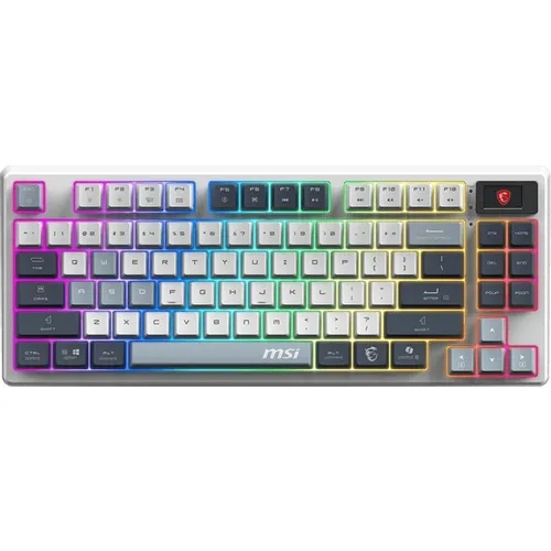 Клавиатура MSI Forge GK600, беспроводная, USB, Bluetooth/Радиоканал, механическая, белый/синий [s11-43rup01-hh9]